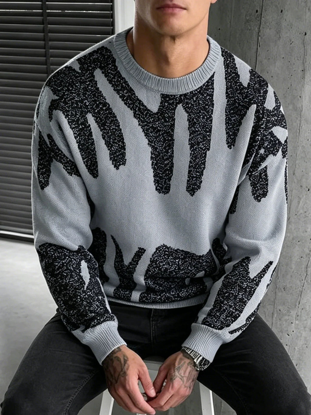 Milo | Abstract Jacquard Knit Sweater