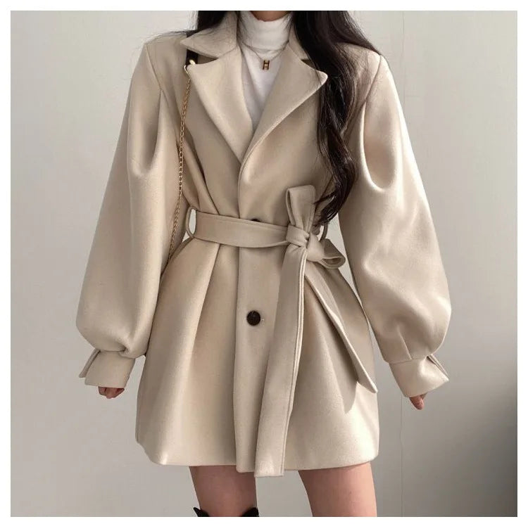 Isadora | Lace-Up Wool Coat