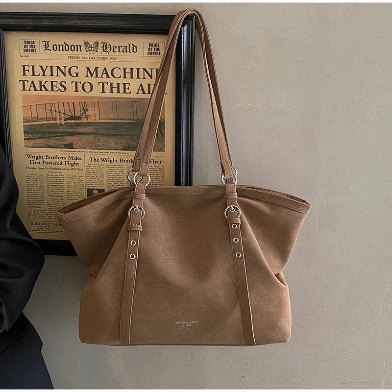 Mirella | Suede Buckle Tote Bag