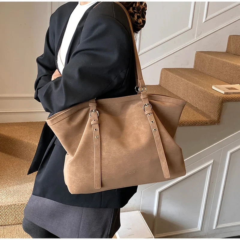 Mirella | Suede Buckle Tote Bag