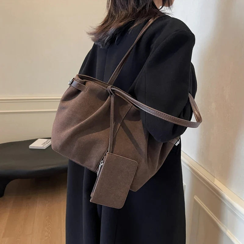 Maribel | Suede Bucket Tote