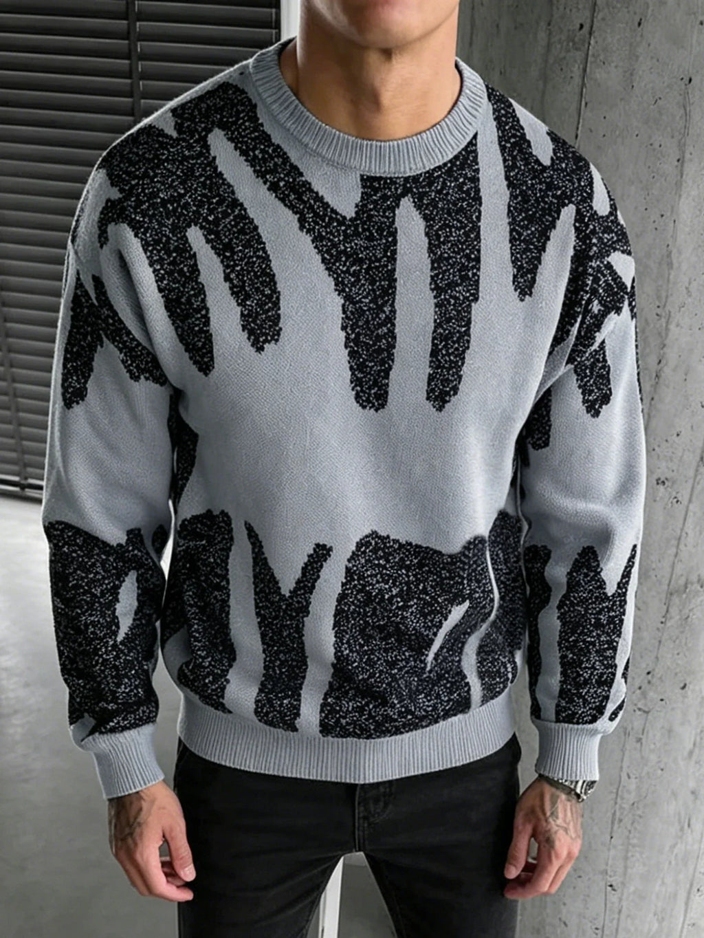 Milo | Abstract Jacquard Knit Sweater