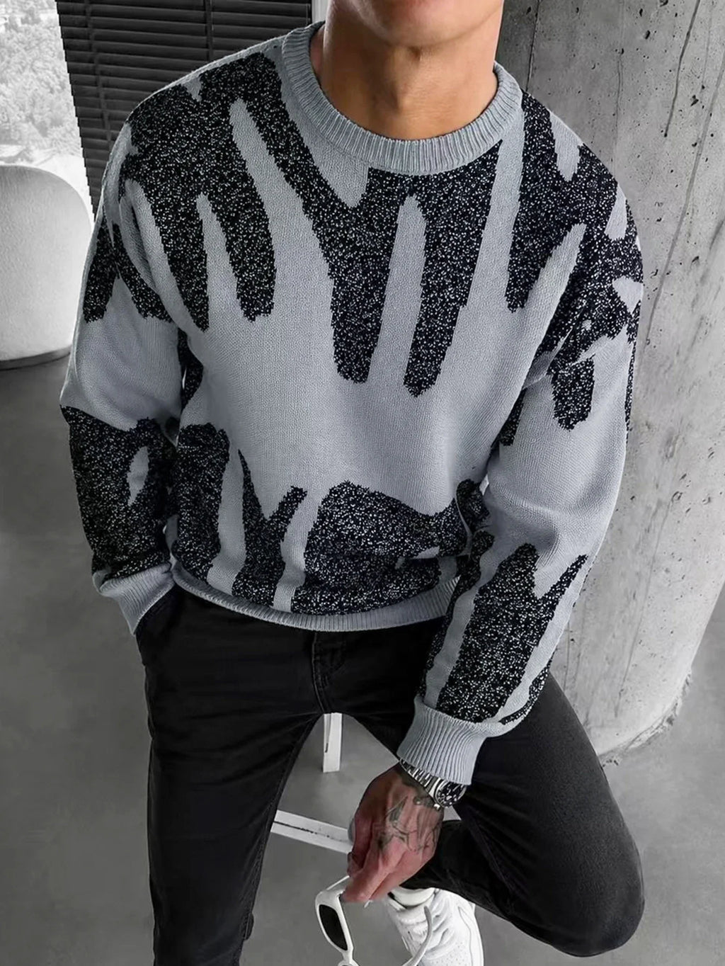 Milo | Abstract Jacquard Knit Sweater