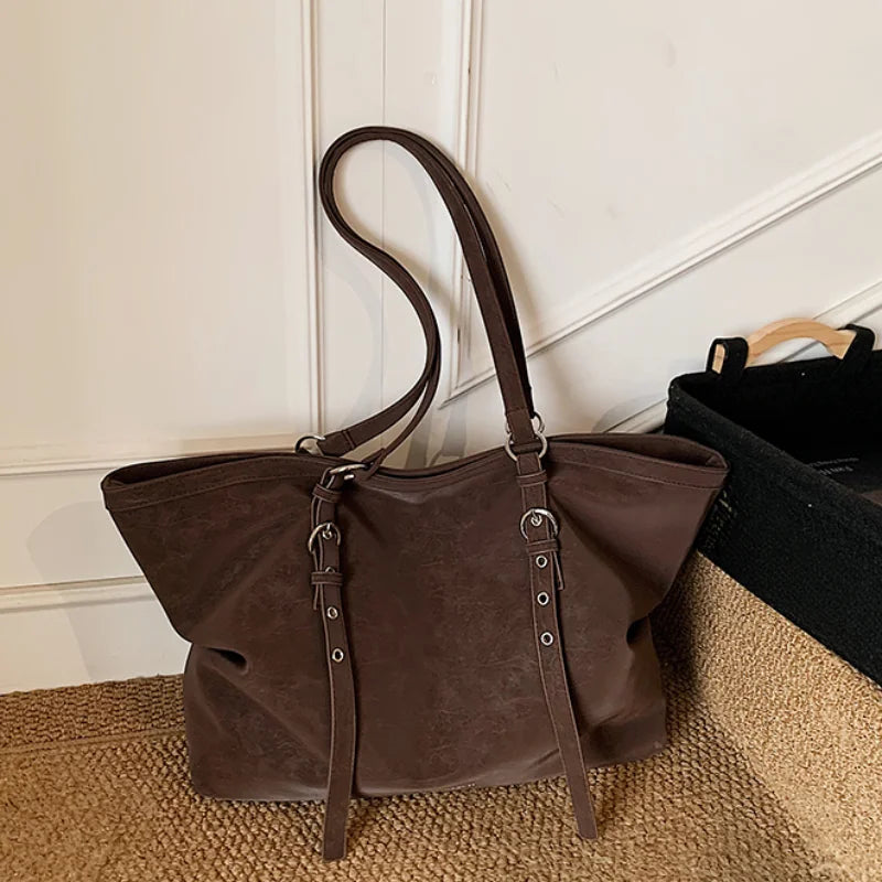 Mirella | Suede Buckle Tote Bag