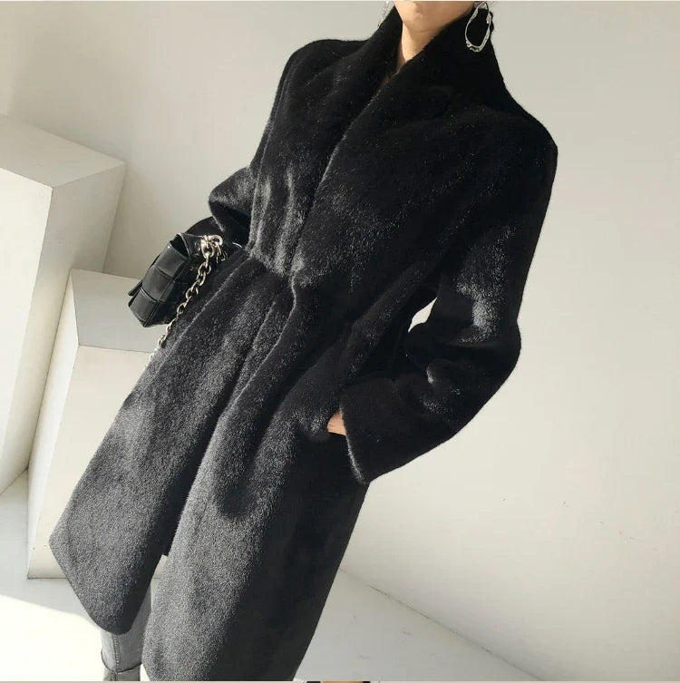 Vivienne | Long Faux Mink Coat