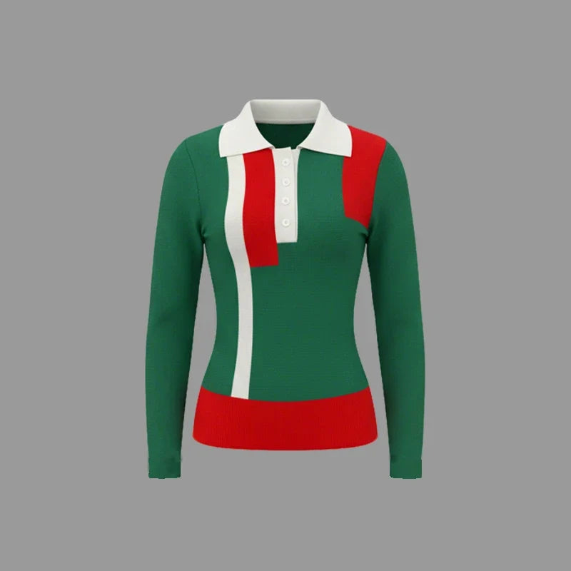 Sophia | Contrast Button Knit Sweater