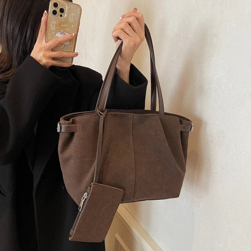 Maribel | Suede Bucket Tote