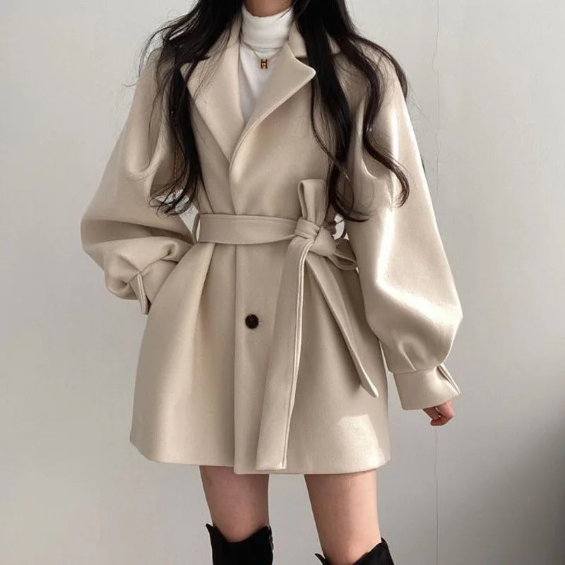Isadora | Lace-Up Wool Coat