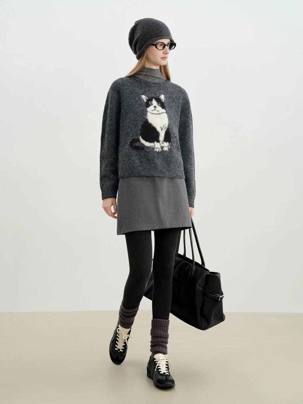 Luna | Cat Jacquard Knit Sweater