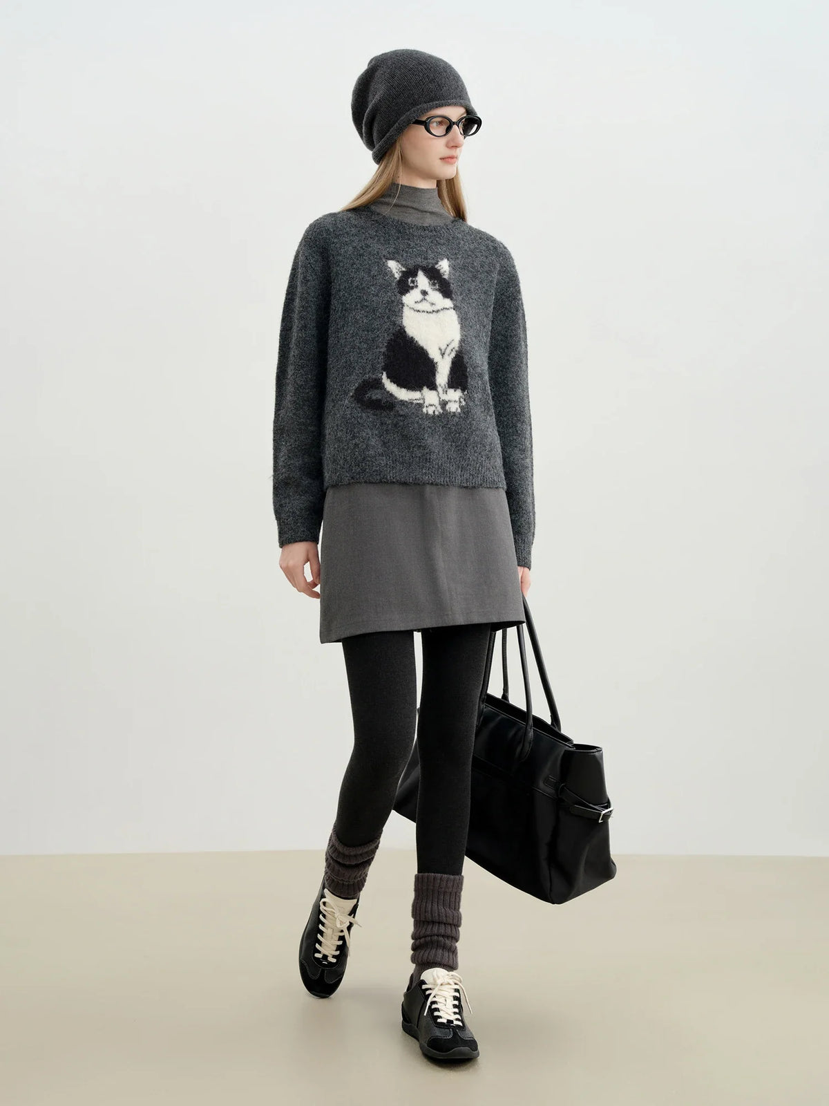 Luna | Cat Jacquard Knit Sweater