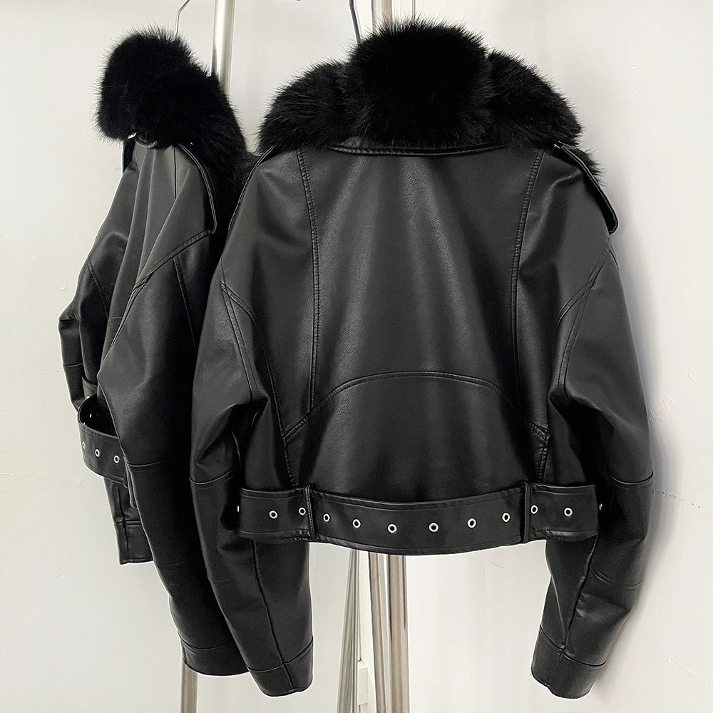 Alessia | Faux Fur Leather Jacket