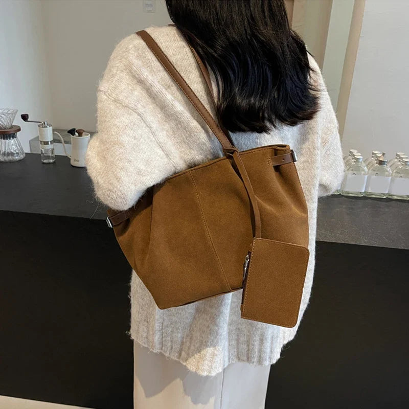 Maribel | Suede Bucket Tote