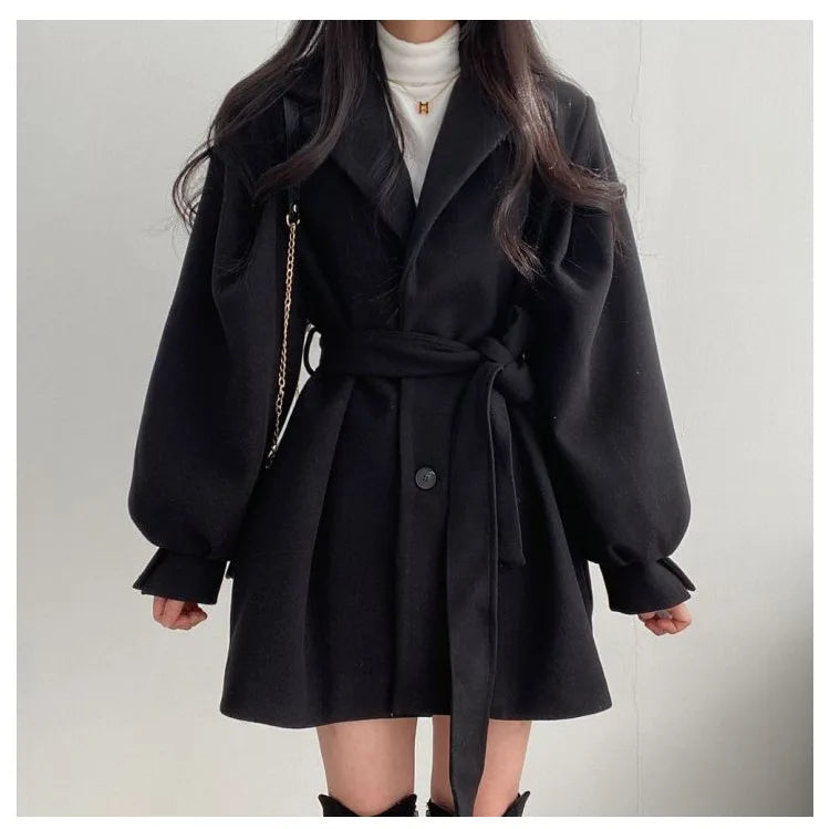 Isadora | Lace-Up Wool Coat