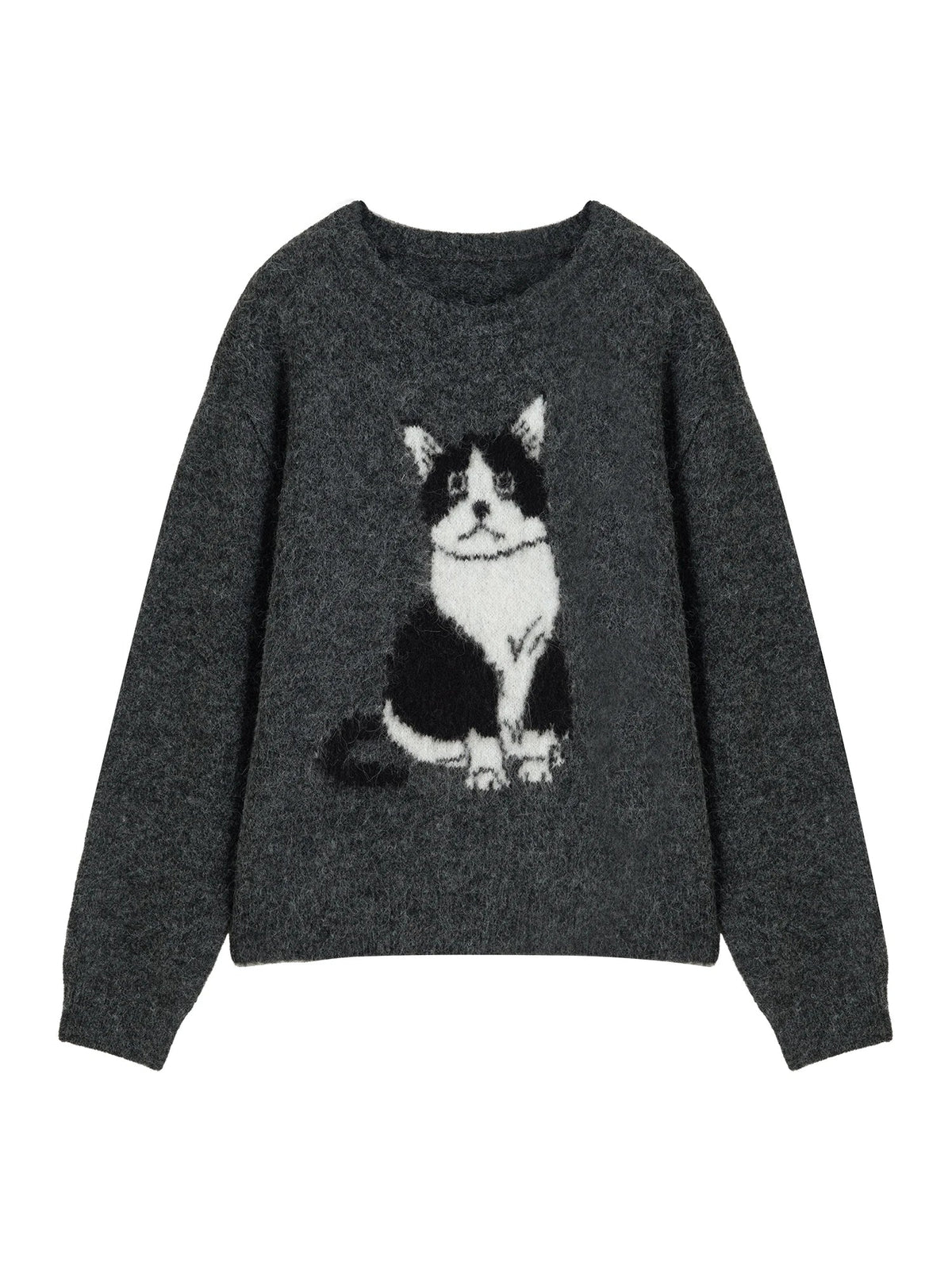 Luna | Cat Jacquard Knit Sweater