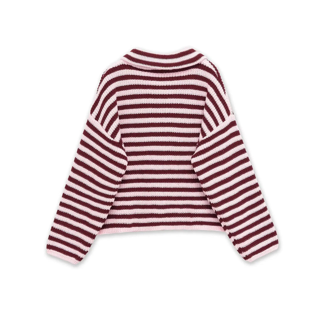 Rosalie | Striped Zip-Up Cardigan