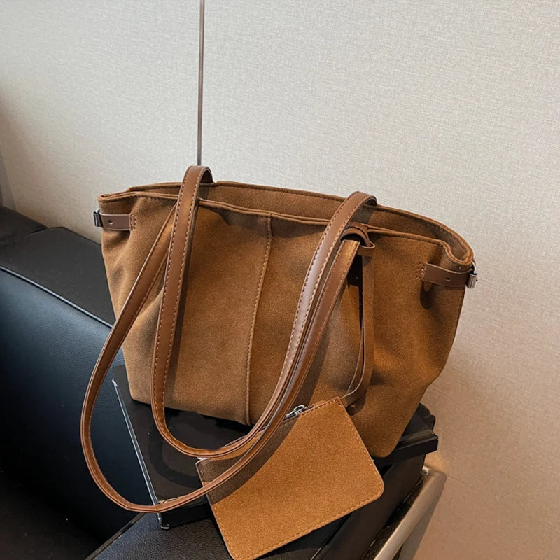Maribel | Suede Bucket Tote
