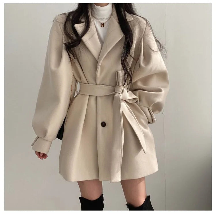 Isadora | Lace-Up Wool Coat