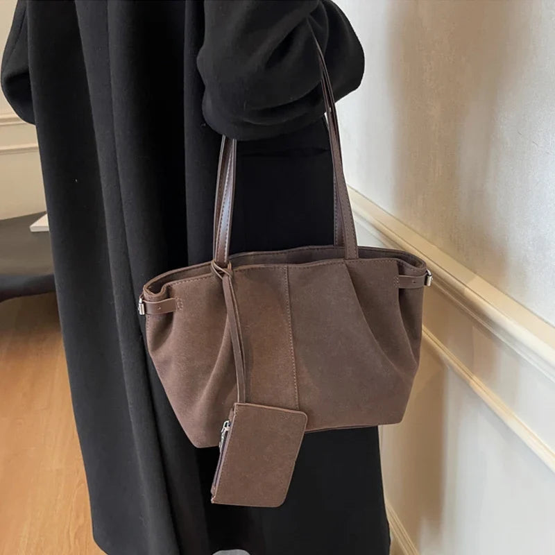 Maribel | Suede Bucket Tote