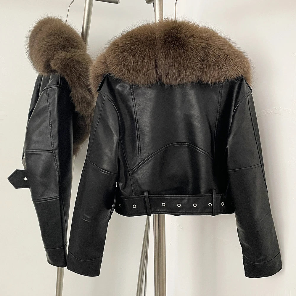 Alessia | Faux Fur Leather Jacket