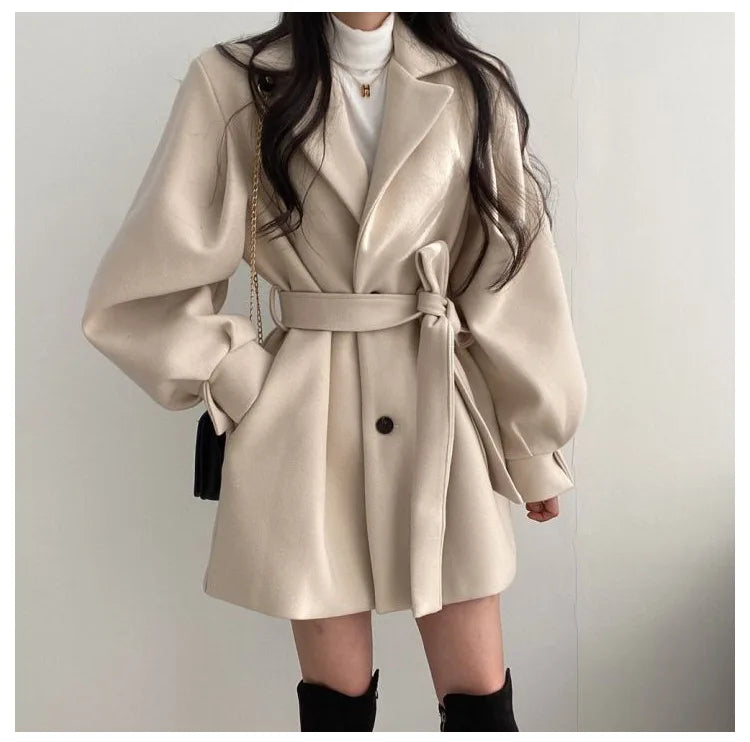 Isadora | Lace-Up Wool Coat