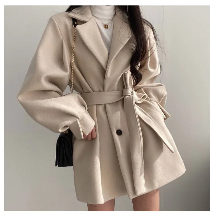 Isadora | Lace-Up Wool Coat