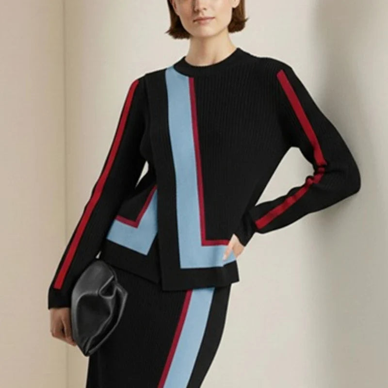 Amelia | Contrast Knit Sweater
