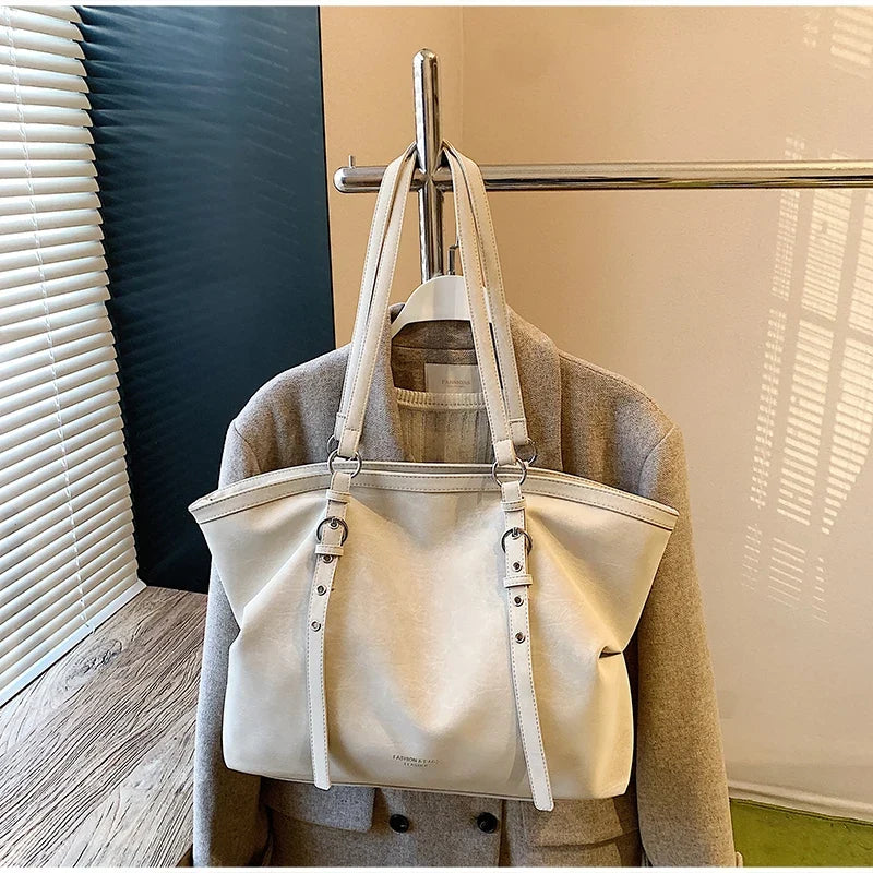 Mirella | Suede Buckle Tote Bag