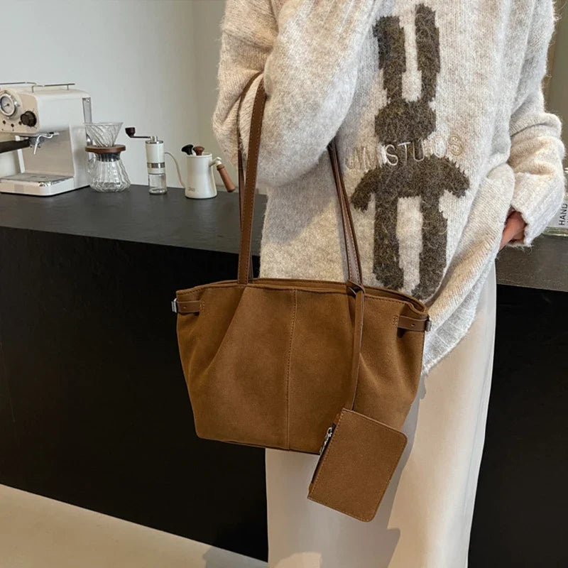 Maribel | Suede Bucket Tote