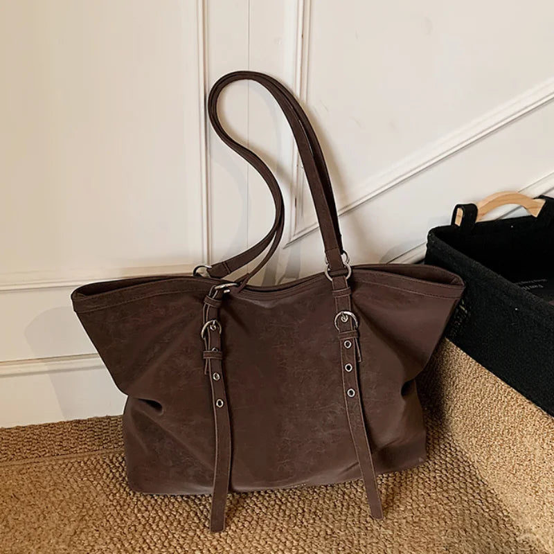Mirella | Suede Buckle Tote Bag