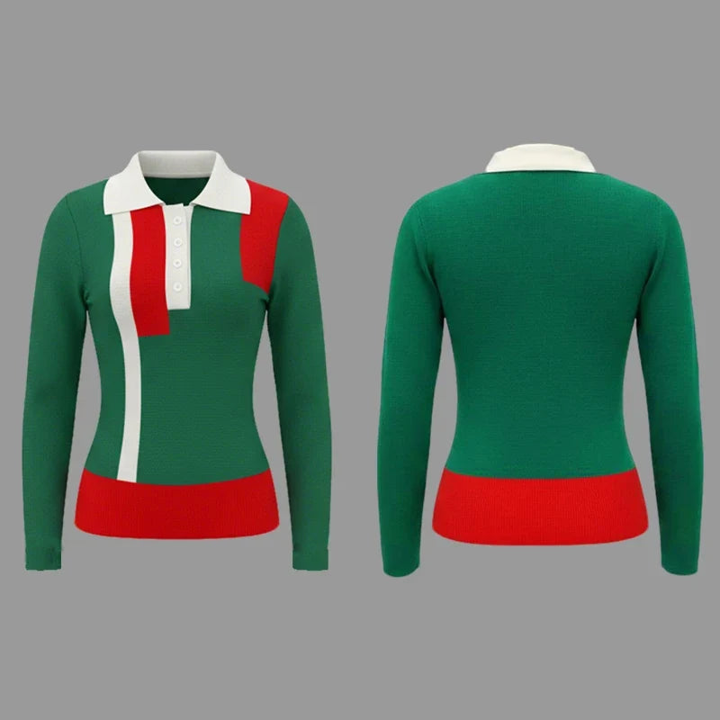 Sophia | Contrast Button Knit Sweater