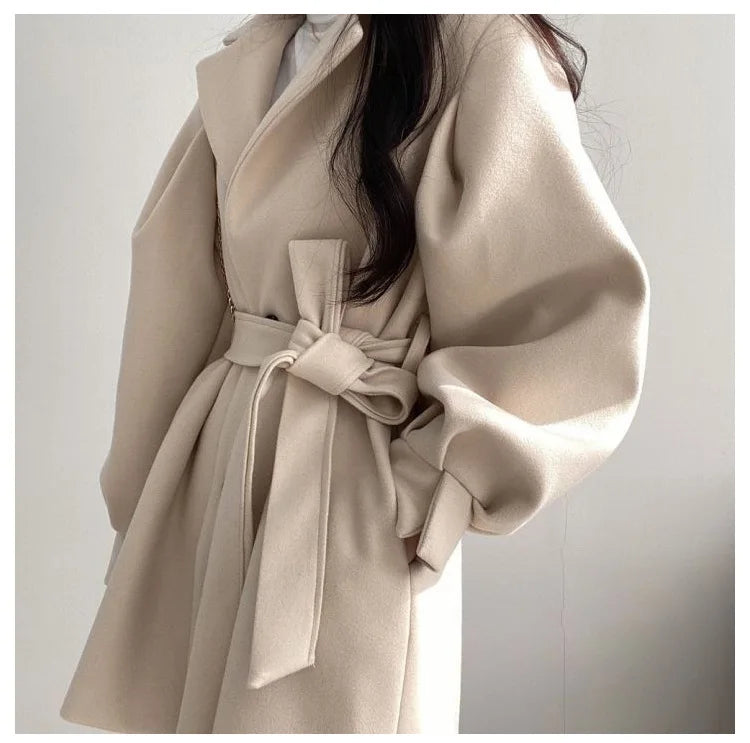Isadora | Lace-Up Wool Coat