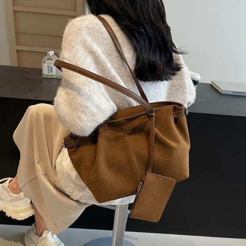 Maribel | Suede Bucket Tote
