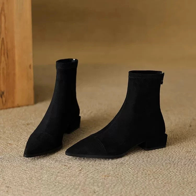 Luna | Pointed Toe Low Heel Ankle Boots