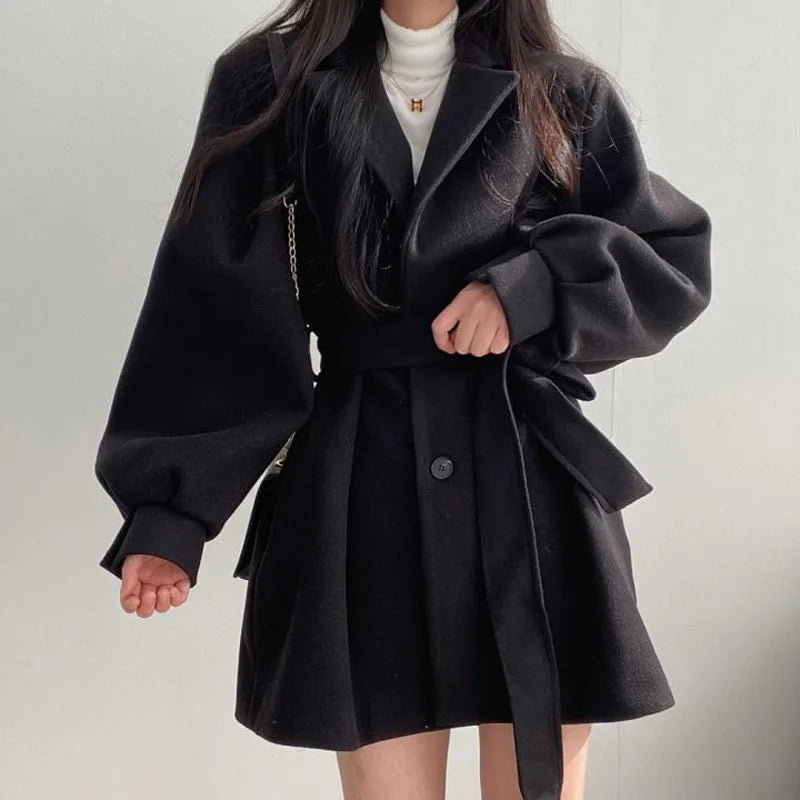 Isadora | Lace-Up Wool Coat