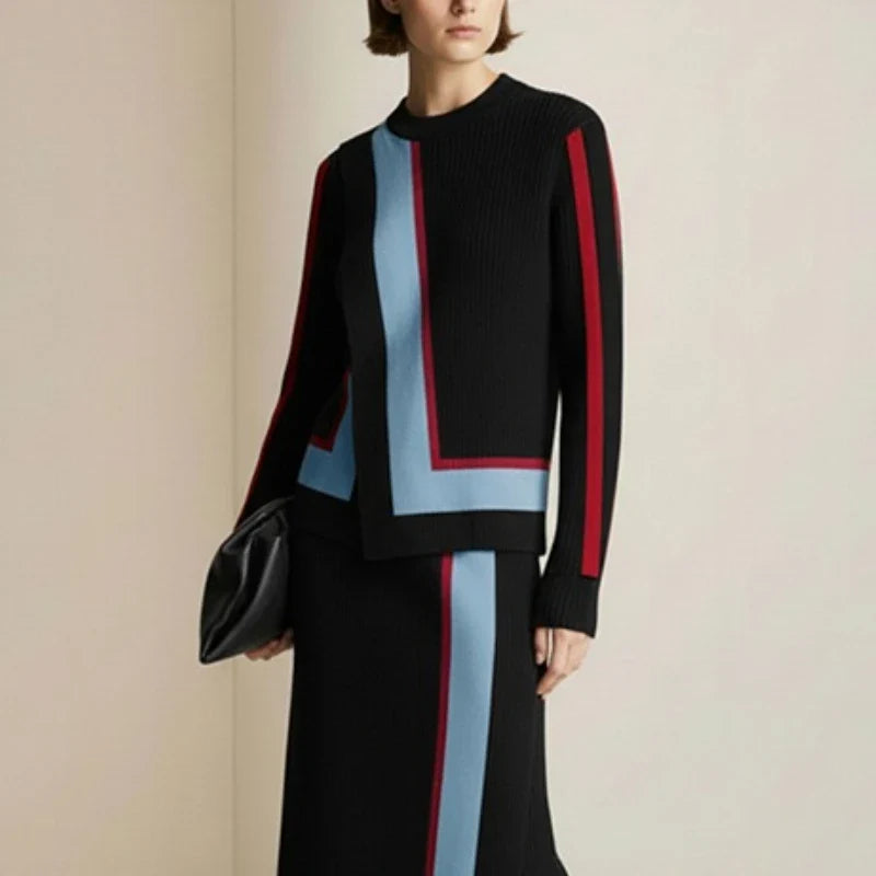 Amelia | Contrast Knit Sweater
