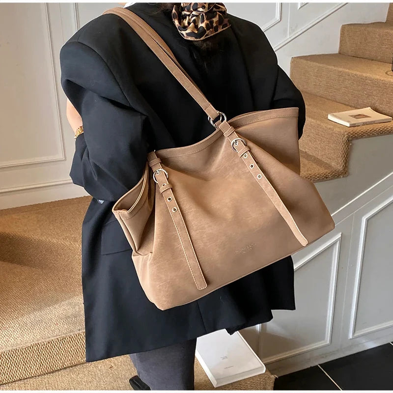 Mirella | Suede Buckle Tote Bag