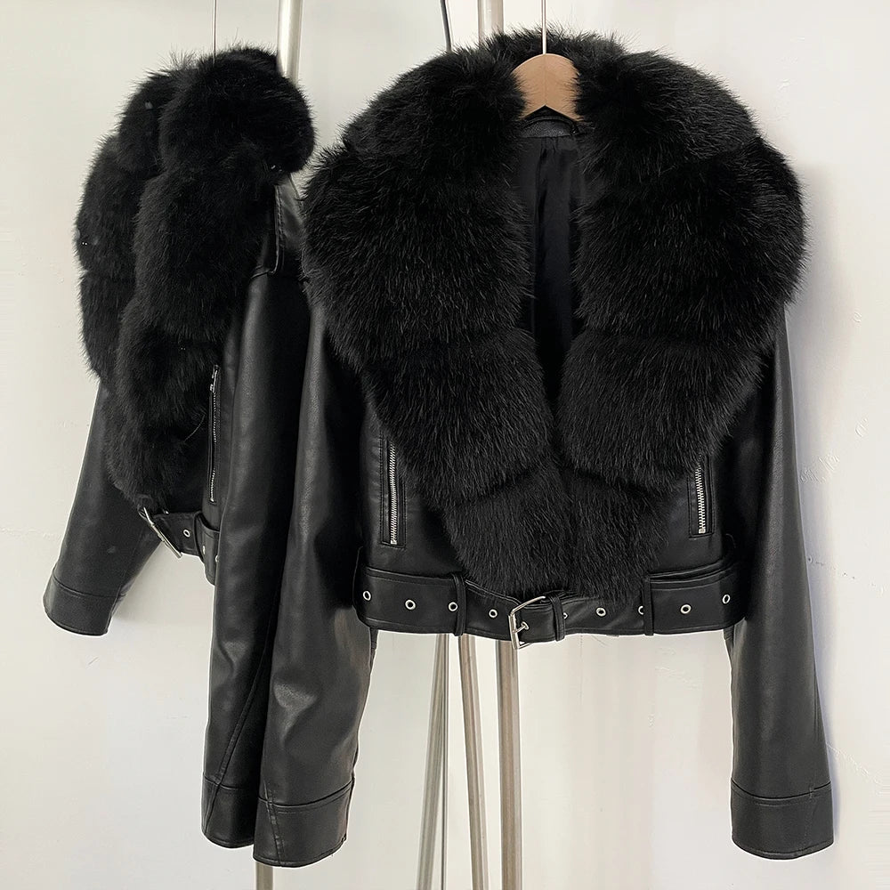 Alessia | Faux Fur Leather Jacket