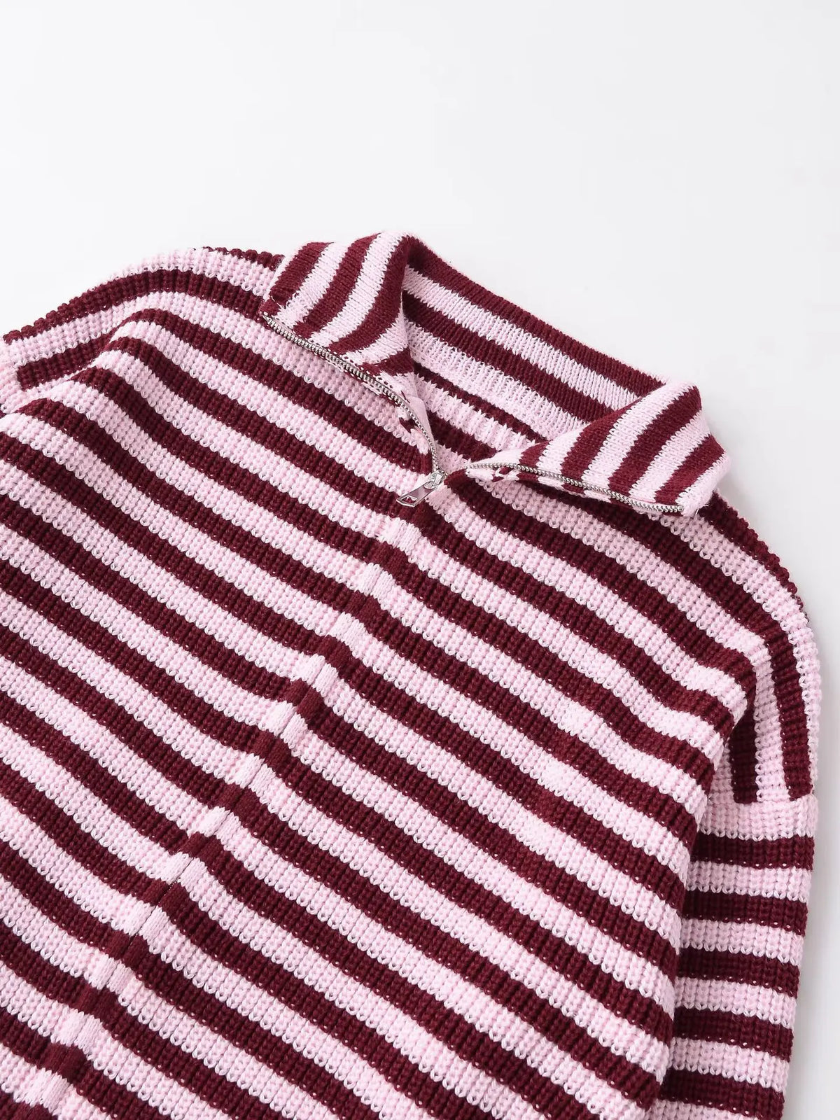 Rosalie | Striped Zip-Up Cardigan