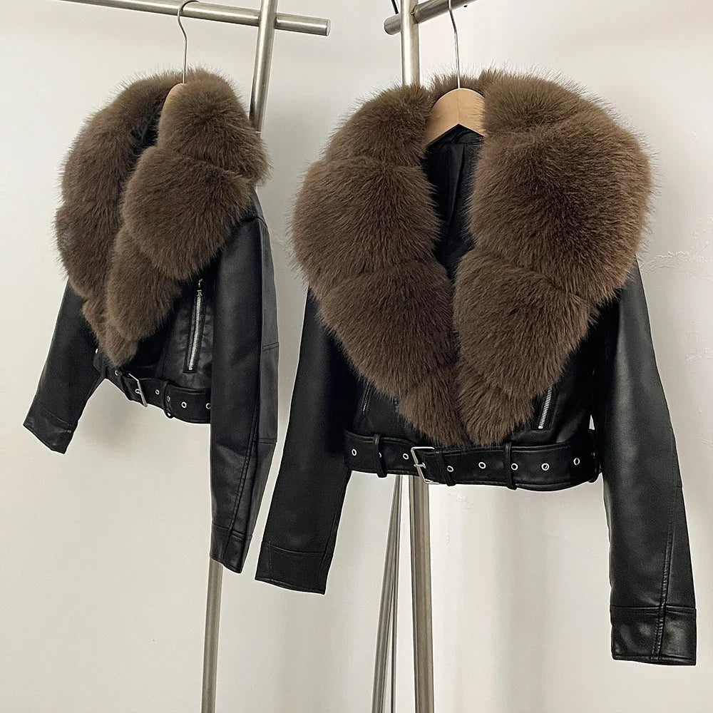 Alessia | Faux Fur Leather Jacket