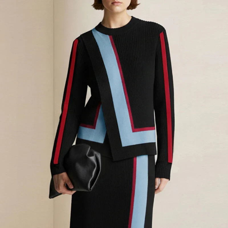 Amelia | Contrast Knit Sweater