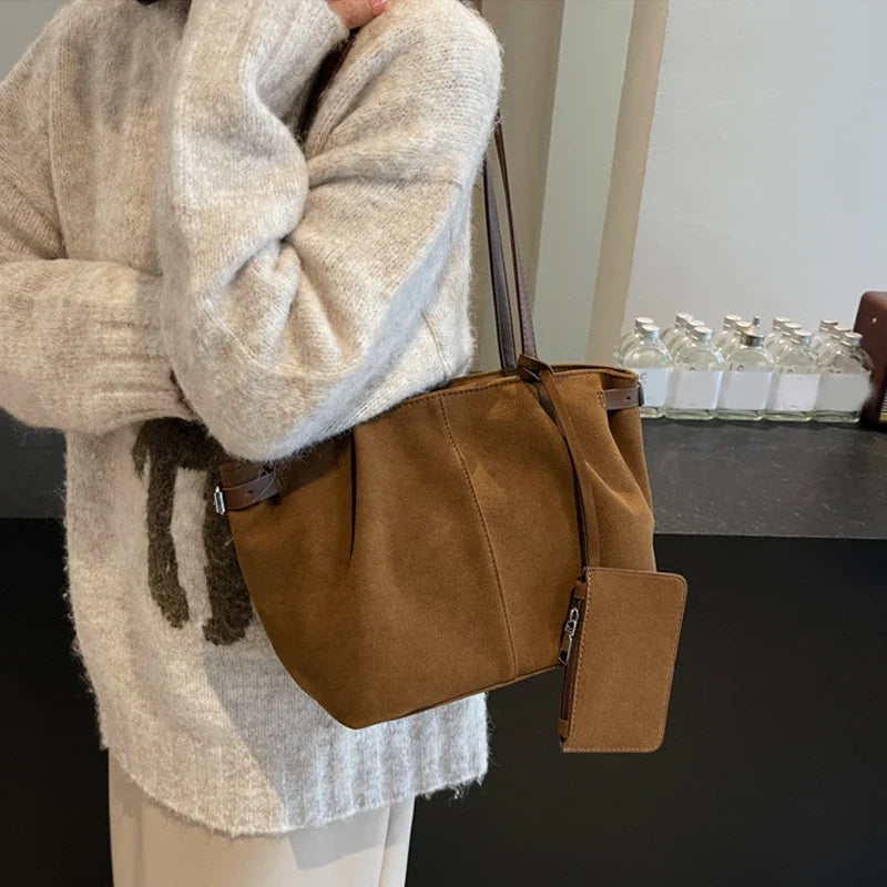 Maribel | Suede Bucket Tote