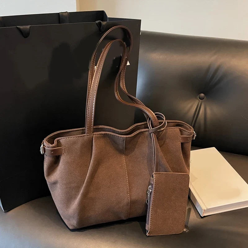Maribel | Suede Bucket Tote