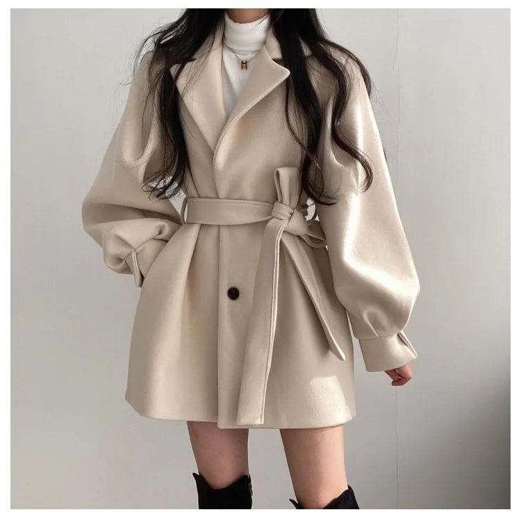 Isadora | Lace-Up Wool Coat
