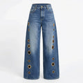Luna | Cutout Wide Leg Jeans